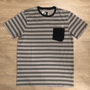 Volcom Men’s Medium Striped Pocket Tee Shirt